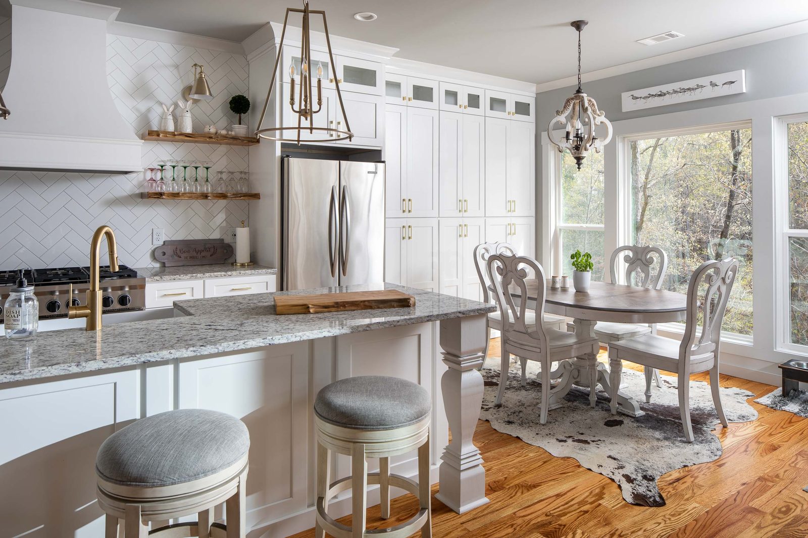 Kitchen island open to the breakfast area — Imbriale, custom home built by Ironwood Construction Group